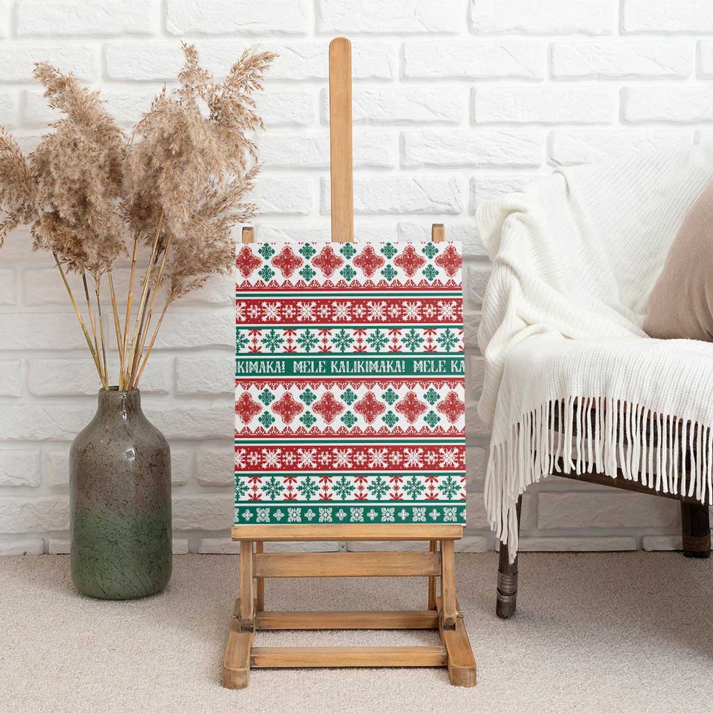 Mele Kalikimaka Hawaii Christmas Canvas Wall Art Hawaiian Quilt Pattern Style - Polynesian Pride