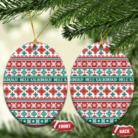 Mele Kalikimaka Hawaii Christmas Ceramic Ornament Hawaiian Quilt Pattern Style - Polynesian Pride