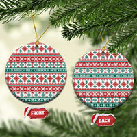 Mele Kalikimaka Hawaii Christmas Ceramic Ornament Hawaiian Quilt Pattern Style - Polynesian Pride