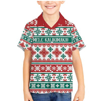 Mele Kalikimaka Hawaii Christmas Family Matching Mermaid Dress and Hawaiian Shirt Hawaiian Quilt Pattern Style LT9 Son's Shirt Beige - Polynesian Pride