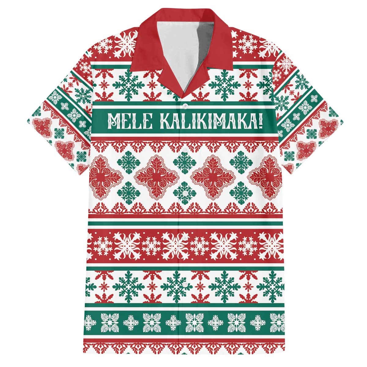 Mele Kalikimaka Hawaii Christmas Family Matching Off The Shoulder Long Sleeve Dress and Hawaiian Shirt Hawaiian Quilt Pattern Style LT9 Dad's Shirt - Short Sleeve Beige - Polynesian Pride