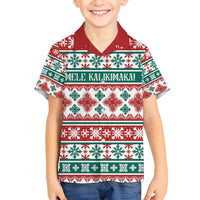 Mele Kalikimaka Hawaii Christmas Family Matching Tank Maxi Dress and Hawaiian Shirt Hawaiian Quilt Pattern Style LT9 Son's Shirt Beige - Polynesian Pride