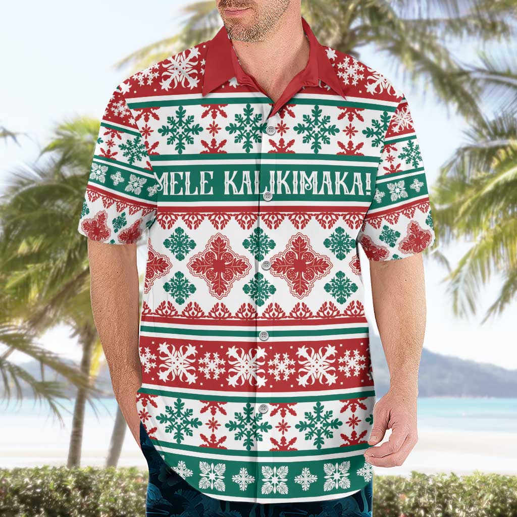 Mele Kalikimaka Hawaii Christmas Hawaiian Shirt Hawaiian Quilt Pattern Style - Polynesian Pride