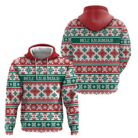 Mele Kalikimaka Hawaii Christmas Hoodie Hawaiian Quilt Pattern Style - Polynesian Pride