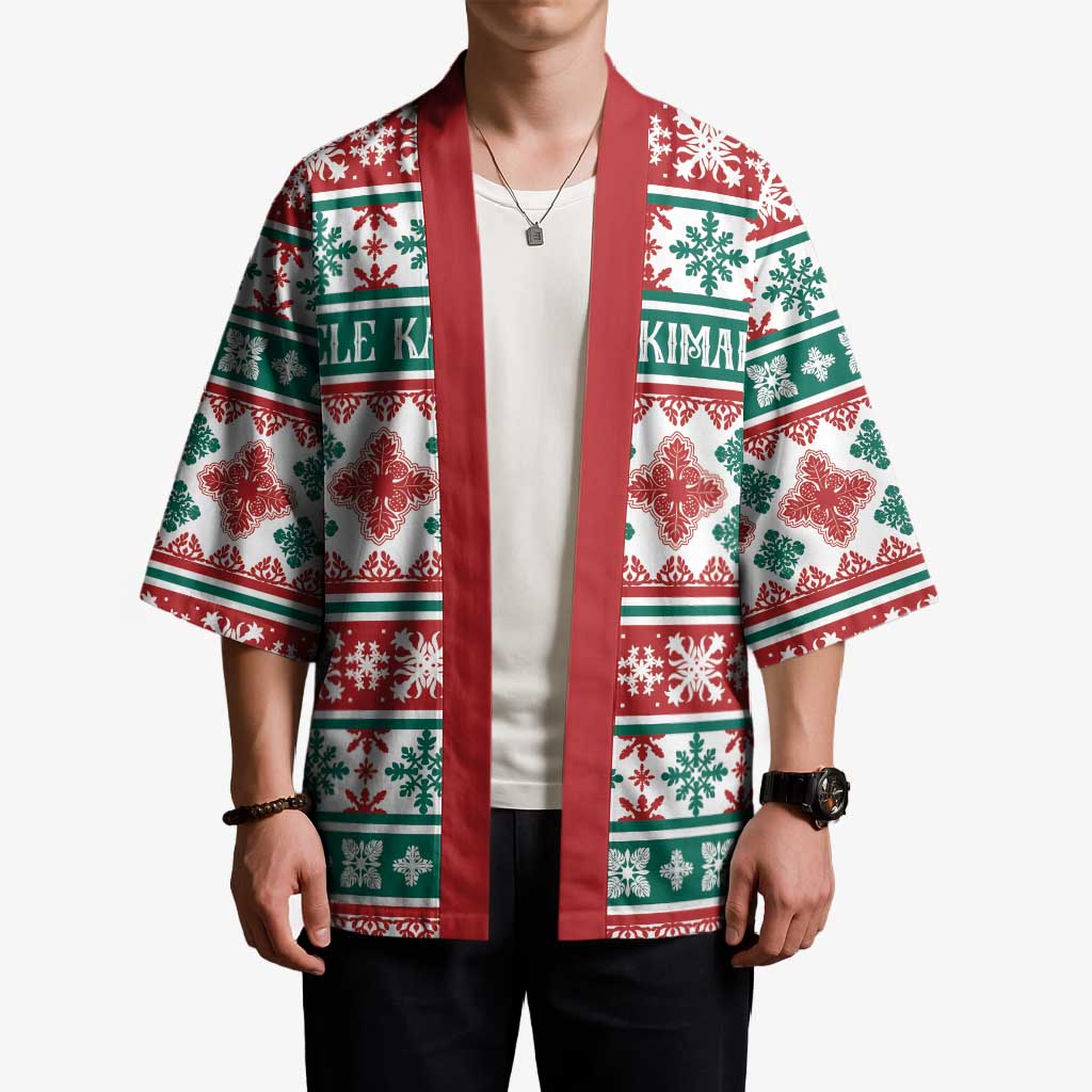 Mele Kalikimaka Hawaii Christmas Kimono Hawaiian Quilt Pattern Style - Polynesian Pride