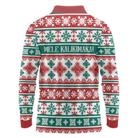 Mele Kalikimaka Hawaii Christmas Long Sleeve Polo Shirt Hawaiian Quilt Pattern Style LT9 - Polynesian Pride