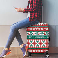 Mele Kalikimaka Hawaii Christmas Luggage Cover Hawaiian Quilt Pattern Style - Polynesian Pride