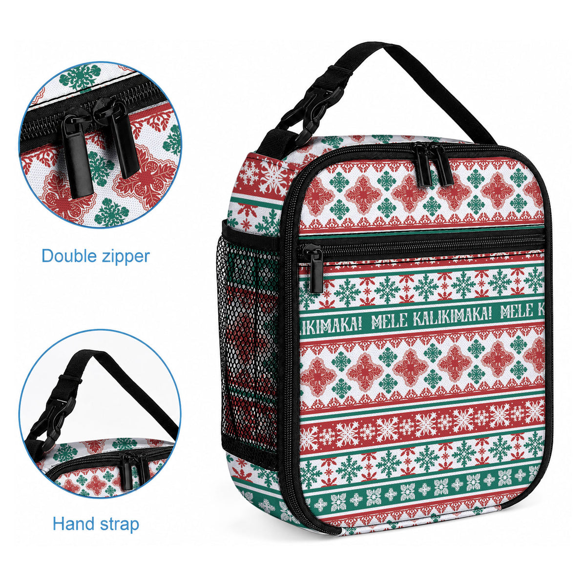 Mele Kalikimaka Hawaii Christmas Lunch Bag Hawaiian Quilt Pattern Style LT9 - Polynesian Pride