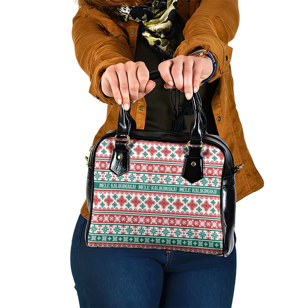 Mele Kalikimaka Hawaii Christmas Shoulder Handbag Hawaiian Quilt Pattern Style - Polynesian Pride
