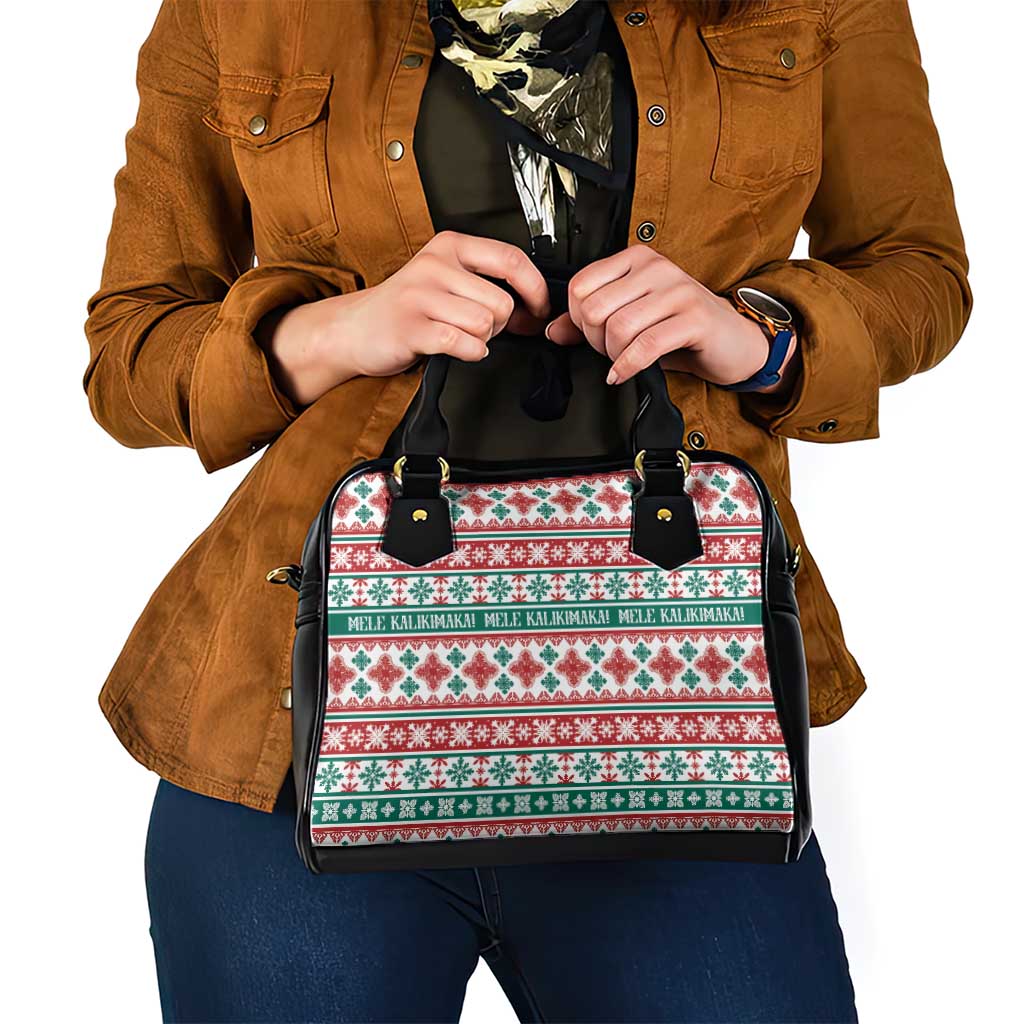 Mele Kalikimaka Hawaii Christmas Shoulder Handbag Hawaiian Quilt Pattern Style - Polynesian Pride