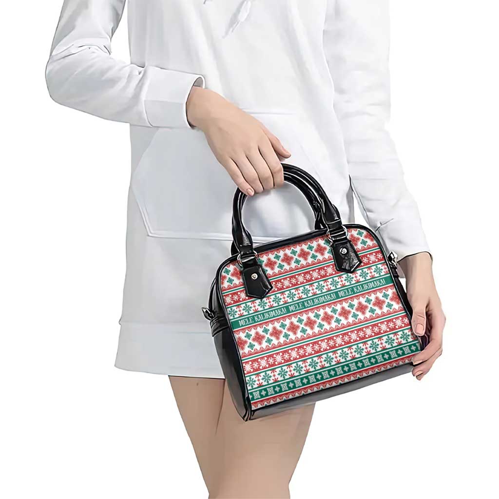 Mele Kalikimaka Hawaii Christmas Shoulder Handbag Hawaiian Quilt Pattern Style - Polynesian Pride