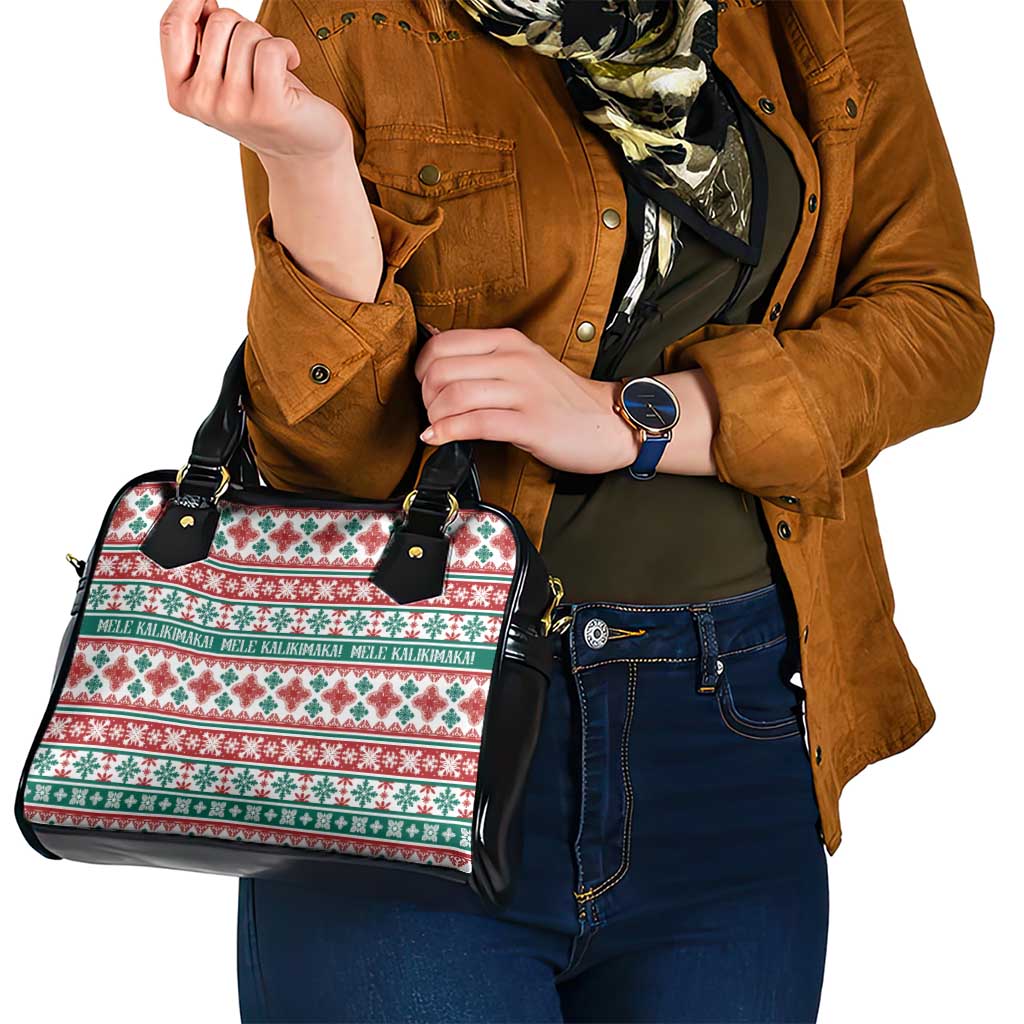 Mele Kalikimaka Hawaii Christmas Shoulder Handbag Hawaiian Quilt Pattern Style - Polynesian Pride