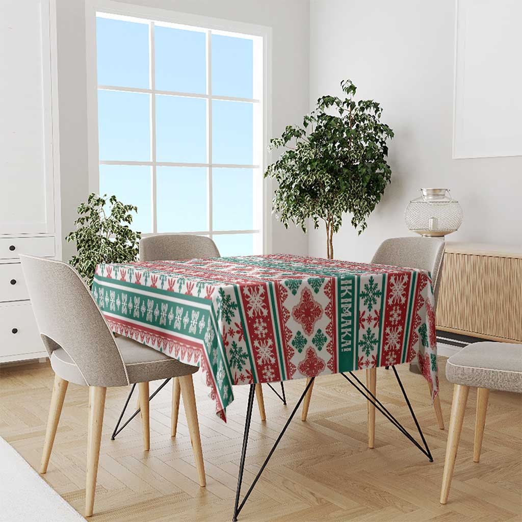 Mele Kalikimaka Hawaii Christmas Tablecloth Hawaiian Quilt Pattern Style - Polynesian Pride