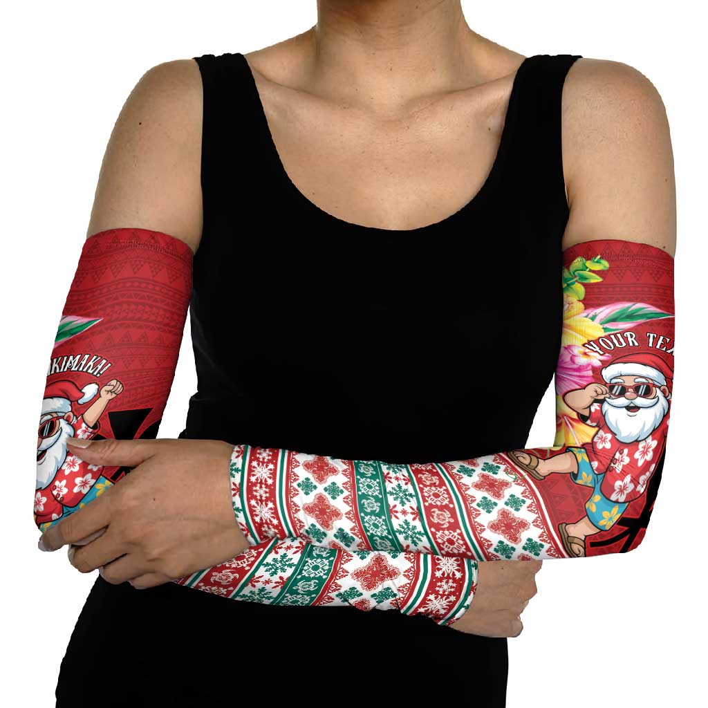 Santa Surf Mele Kalikimaka Personalized Arm Sleeves Aloha Tropical Christmas Vibes LT9 - Polynesian Pride