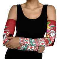 Santa Surf Mele Kalikimaka Personalized Arm Sleeves Aloha Tropical Christmas Vibes LT9 - Polynesian Pride