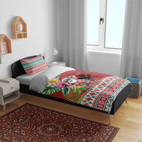 Santa Surf Mele Kalikimaka Personalized Bedding Set Aloha Tropical Christmas Vibes - Polynesian Pride