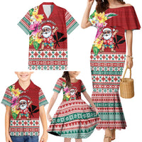 Santa Surf Mele Kalikimaka Personalized Family Matching Mermaid Dress and Hawaiian Shirt Aloha Tropical Christmas Vibes LT9 - Polynesian Pride