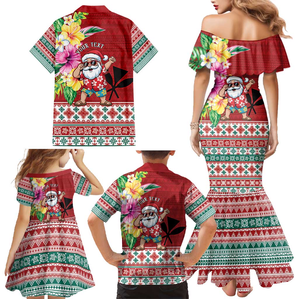 Santa Surf Mele Kalikimaka Personalized Family Matching Mermaid Dress and Hawaiian Shirt Aloha Tropical Christmas Vibes LT9 - Polynesian Pride