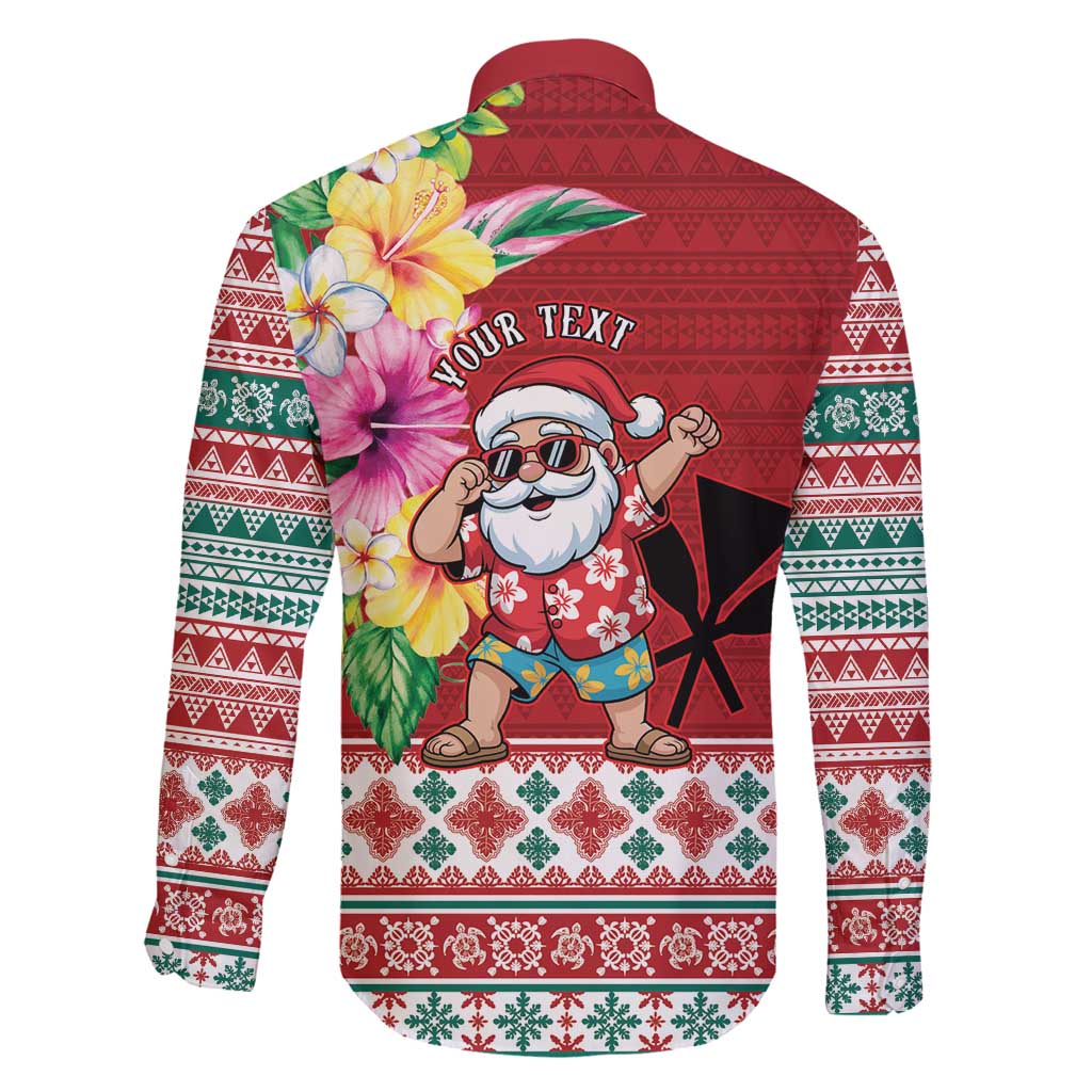 Santa Surf Mele Kalikimaka Personalized Family Matching Off Shoulder Maxi Dress and Hawaiian Shirt Aloha Tropical Christmas Vibes LT9 - Polynesian Pride