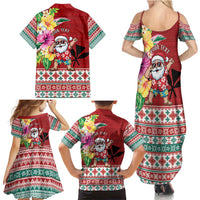 Santa Surf Mele Kalikimaka Personalized Family Matching Summer Maxi Dress and Hawaiian Shirt Aloha Tropical Christmas Vibes LT9 - Polynesian Pride
