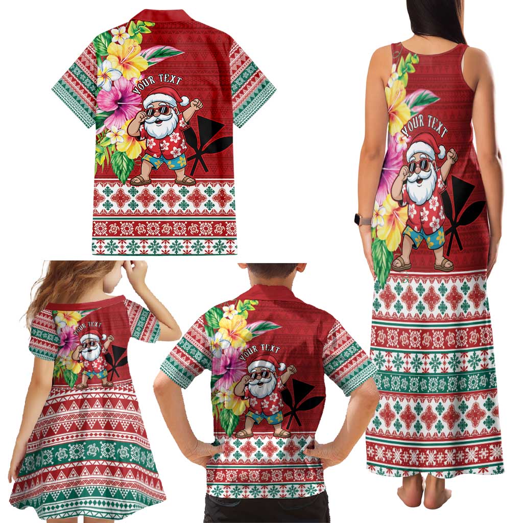 Santa Surf Mele Kalikimaka Personalized Family Matching Tank Maxi Dress and Hawaiian Shirt Aloha Tropical Christmas Vibes LT9 - Polynesian Pride