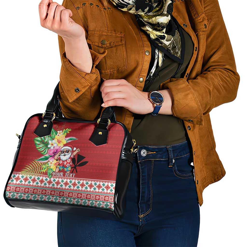 Santa Surf Mele Kalikimaka Personalized Shoulder Handbag Aloha Tropical Christmas Vibes - Polynesian Pride
