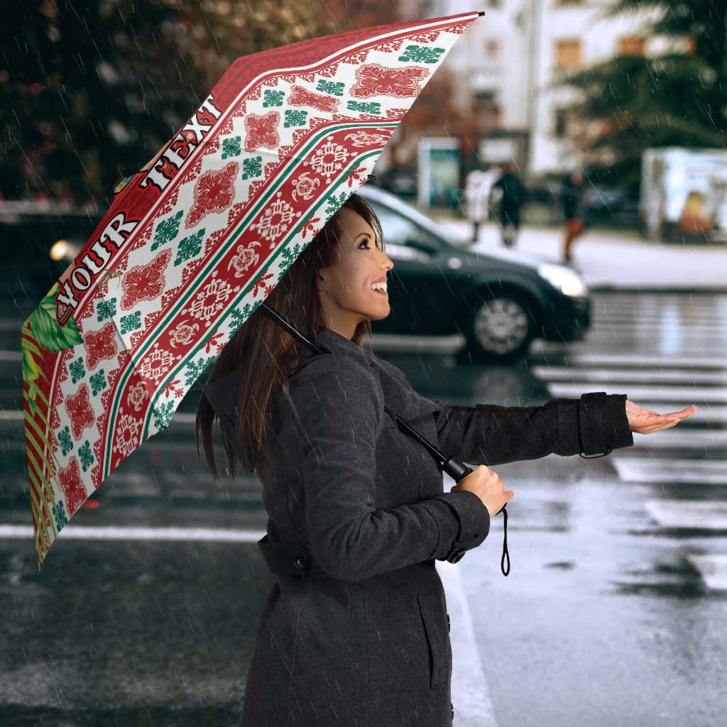 Santa Surf Mele Kalikimaka Personalized Umbrella Aloha Tropical Christmas Vibes - Polynesian Pride