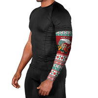 Shaka Sign Skull Mele Kalikimaka Personalized Arm Sleeves Hawaiian Quilt Pattern - Polynesian Pride