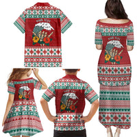 Shaka Sign Skull Mele Kalikimaka Personalized Family Matching Puletasi and Hawaiian Shirt Hawaiian Quilt Pattern - Polynesian Pride