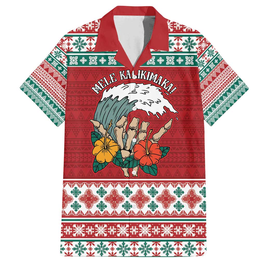 Shaka Sign Skull Mele Kalikimaka Personalized Family Matching Tank Maxi Dress and Hawaiian Shirt Hawaiian Quilt Pattern - Polynesian Pride