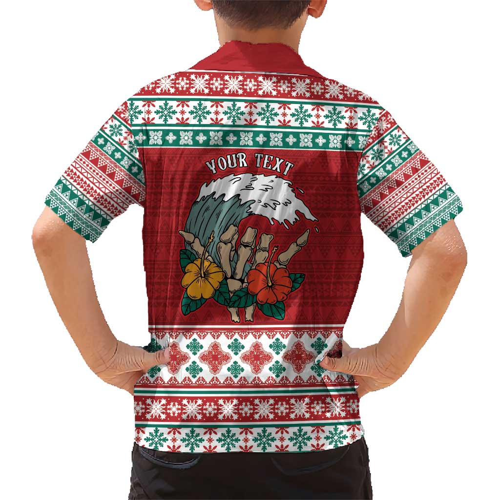 Shaka Sign Skull Mele Kalikimaka Personalized Hawaiian Shirt Hawaiian Quilt Pattern - Polynesian Pride