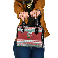 Shaka Sign Skull Mele Kalikimaka Personalized Shoulder Handbag Hawaiian Quilt Pattern - Polynesian Pride