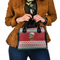 Shaka Sign Skull Mele Kalikimaka Personalized Shoulder Handbag Hawaiian Quilt Pattern - Polynesian Pride