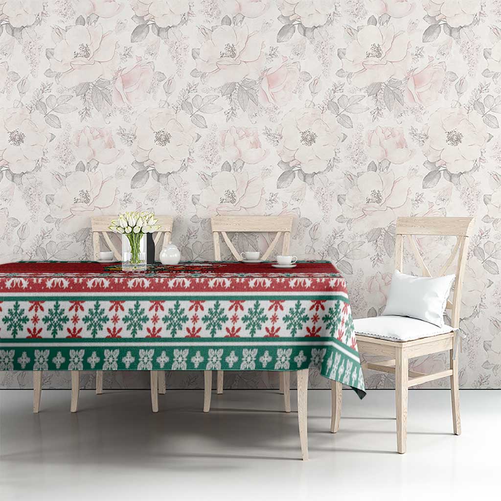 Shaka Sign Skull Mele Kalikimaka Personalized Tablecloth Hawaiian Quilt Pattern - Polynesian Pride