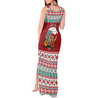 Shaka Sign Skull Mele Kalikimaka Personalized Tank Maxi Dress Hawaiian Quilt Pattern - Polynesian Pride