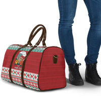 Shaka Sign Skull Mele Kalikimaka Personalized Travel Bag Hawaiian Quilt Pattern - Polynesian Pride