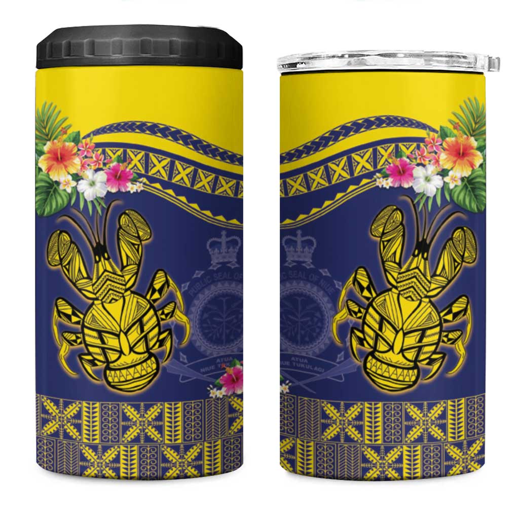 Niue Coconut Crab 4 in 1 Can Cooler Tumbler Rock of Polynesia LT9 One Size: 16 oz Gold - Polynesian Pride