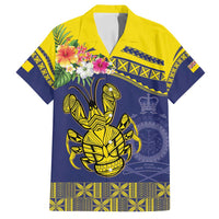 Niue Coconut Crab Family Matching Long Sleeve Bodycon Dress and Hawaiian Shirt Rock of Polynesia LT9 Dad's Shirt - Short Sleeve Gold - Polynesian Pride