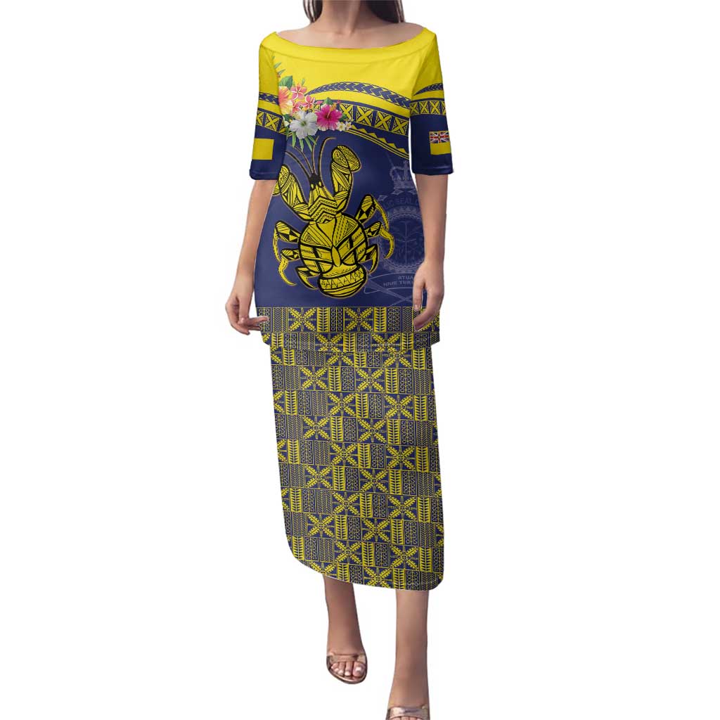 Niue Coconut Crab Family Matching Puletasi and Hawaiian Shirt Rock of Polynesia