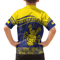 Niue Coconut Crab Family Matching Short Sleeve Bodycon Dress and Hawaiian Shirt Rock of Polynesia LT9 - Polynesian Pride