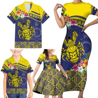 Niue Coconut Crab Family Matching Short Sleeve Bodycon Dress and Hawaiian Shirt Rock of Polynesia LT9 - Polynesian Pride