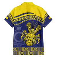 Niue Coconut Crab Family Matching Short Sleeve Bodycon Dress and Hawaiian Shirt Rock of Polynesia LT9 - Polynesian Pride