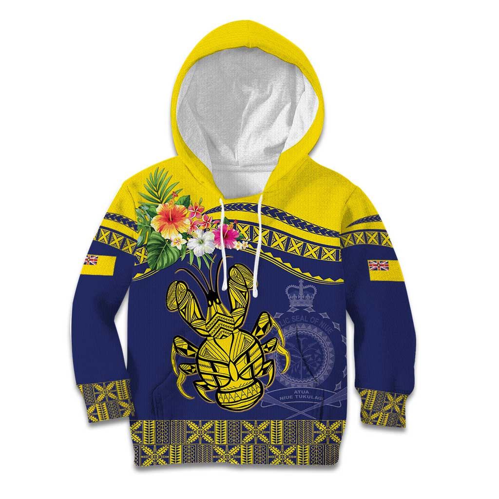 Niue Coconut Crab Kid Hoodie Rock of Polynesia LT9 Hoodie Gold - Polynesian Pride