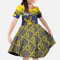 Niue Coconut Crab Kid Short Sleeve Dress Rock of Polynesia