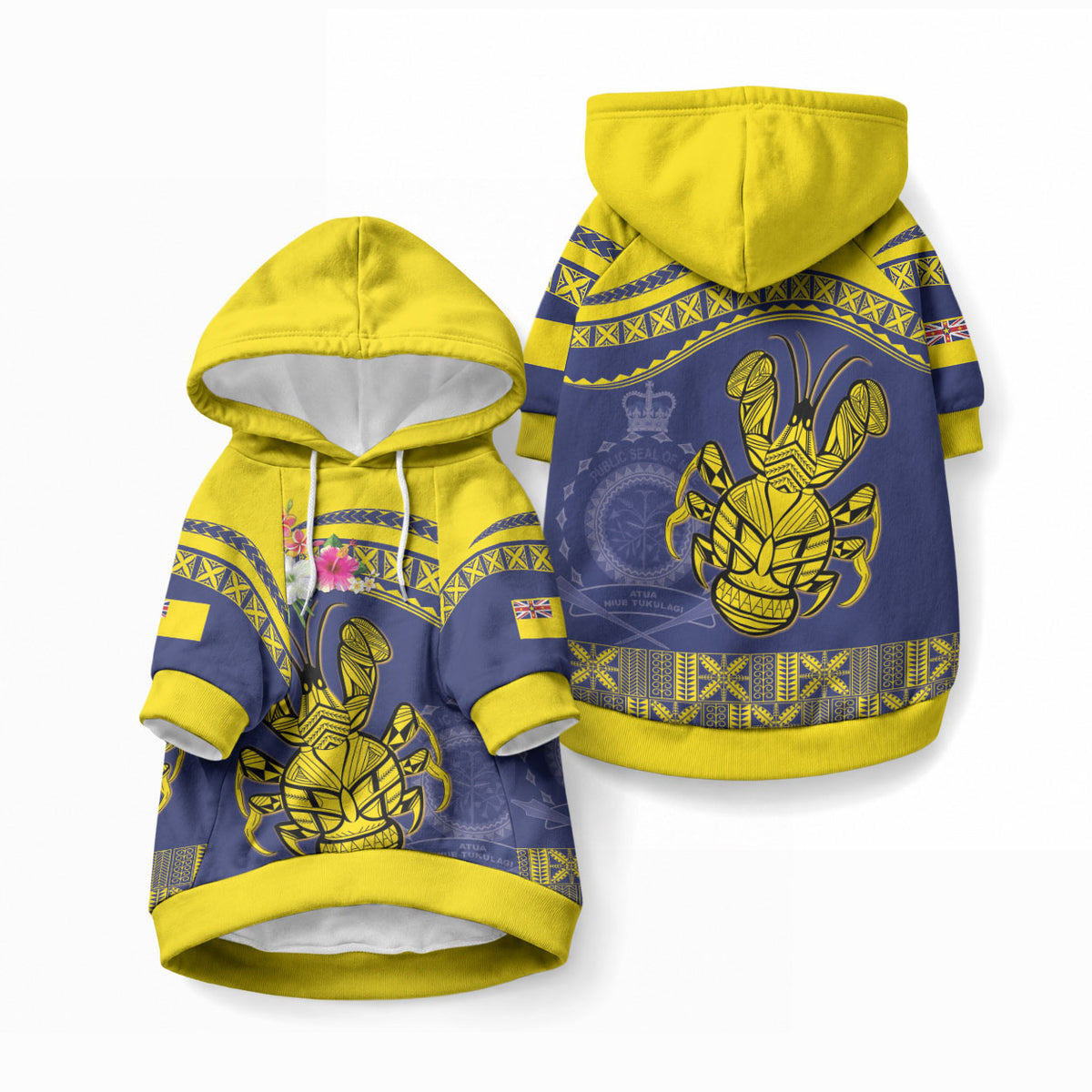 Niue Coconut Crab Pet Hoodie Rock of Polynesia LT9 Pullover Gold - Polynesian Pride