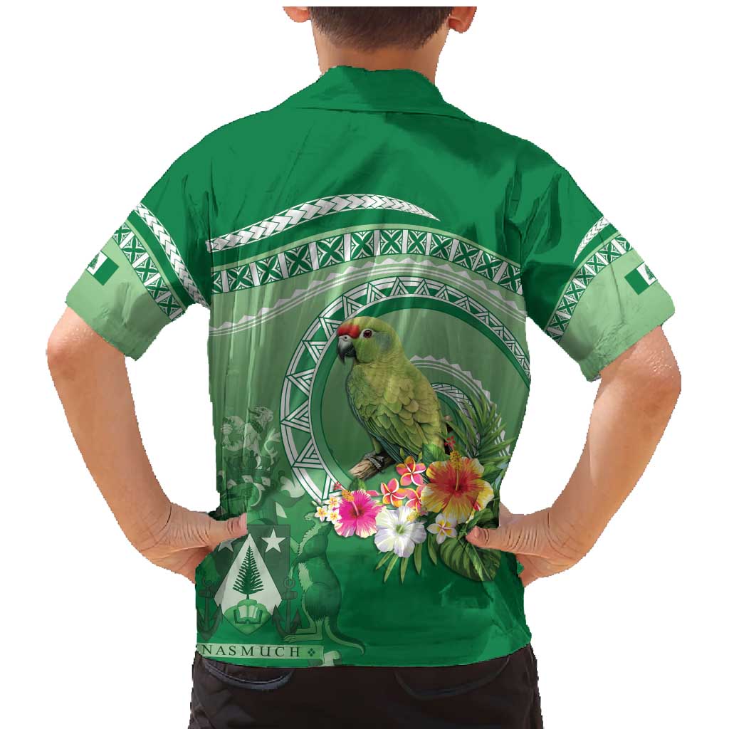 Norfolk Parakeet Tropical Family Matching Mermaid Dress and Hawaiian Shirt Norfolk Island Tribal Pattern LT9 - Polynesian Pride