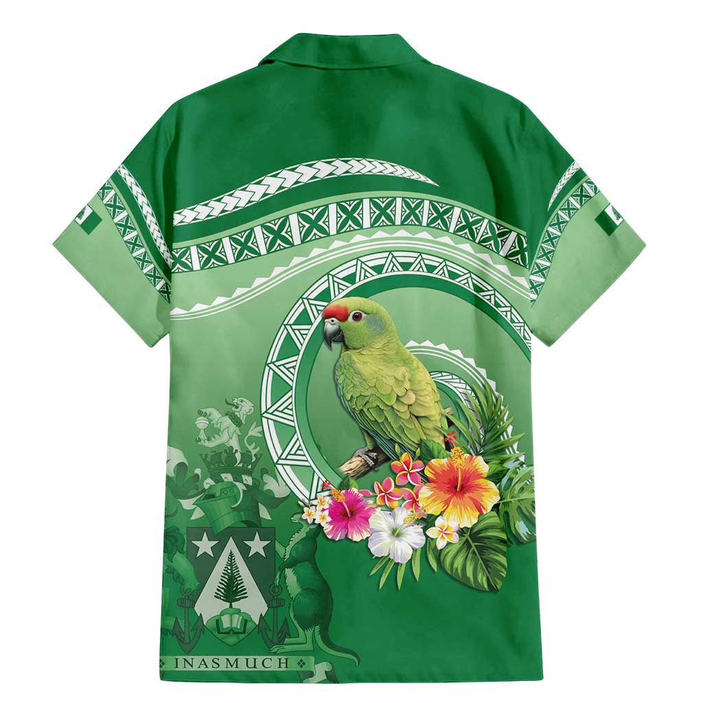 Norfolk Parakeet Tropical Family Matching Mermaid Dress and Hawaiian Shirt Norfolk Island Tribal Pattern LT9 - Polynesian Pride