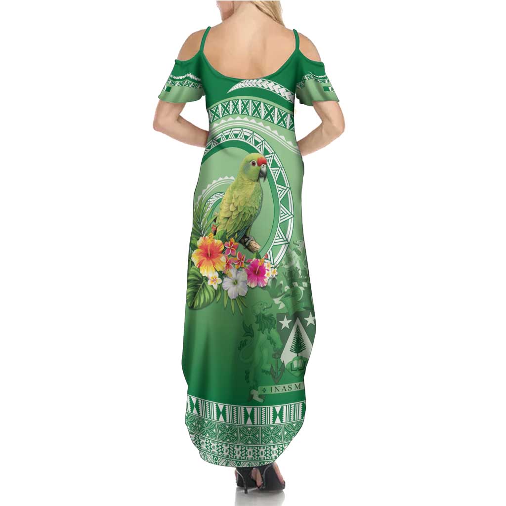 Norfolk Parakeet Tropical Family Matching Summer Maxi Dress and Hawaiian Shirt Norfolk Island Tribal Pattern LT9 - Polynesian Pride