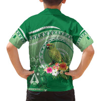 Norfolk Parakeet Tropical Family Matching Tank Maxi Dress and Hawaiian Shirt Norfolk Island Tribal Pattern LT9 - Polynesian Pride