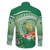 Norfolk Parakeet Tropical Family Matching Tank Maxi Dress and Hawaiian Shirt Norfolk Island Tribal Pattern LT9 - Polynesian Pride